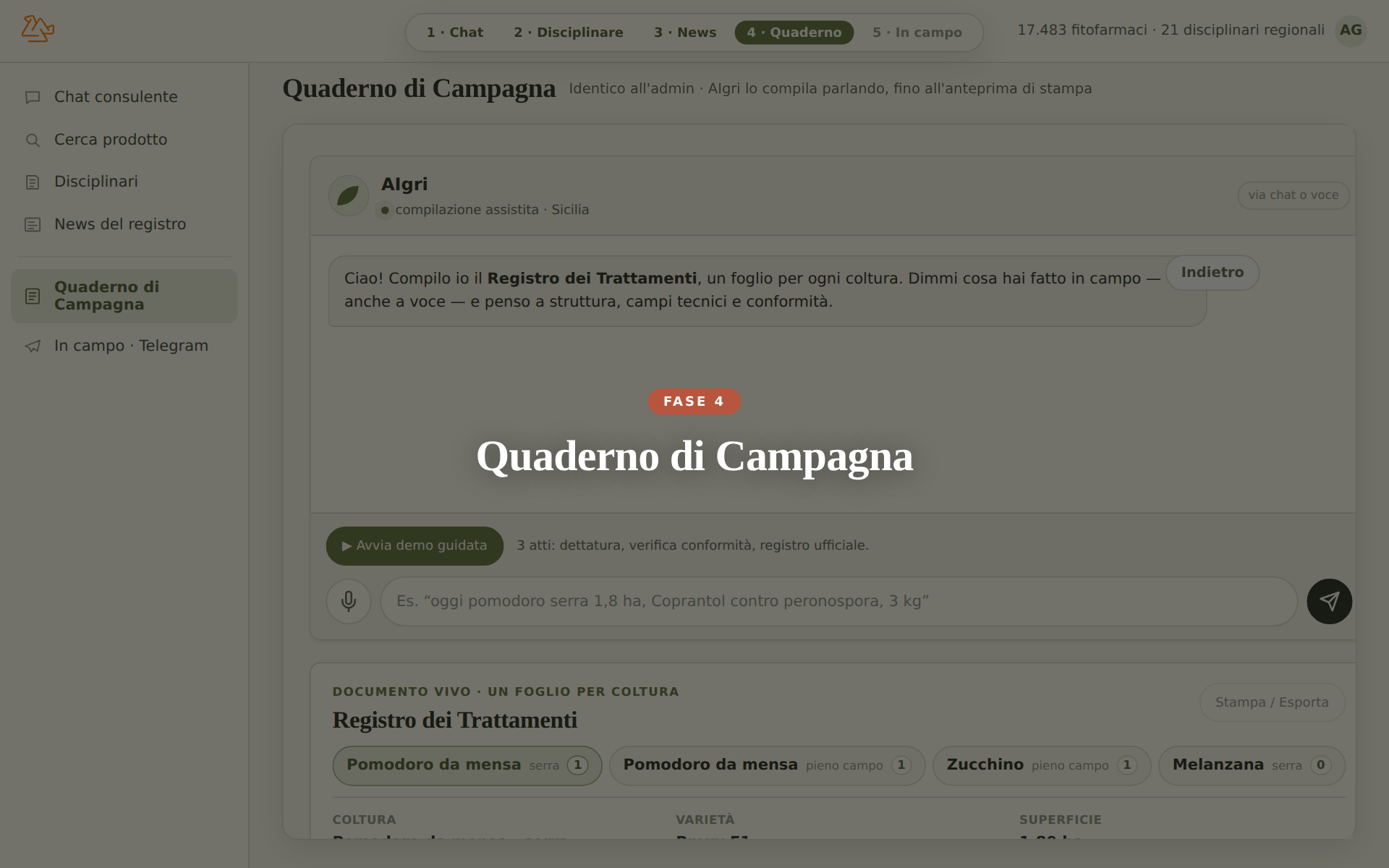 Quaderno di Campagna — schermata 1